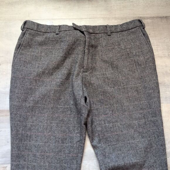 MOSS BROS Dress Pants Houndstooth Plaid Savoy Taylors Guild Slim Fit 40IN - Picture 2 of 8